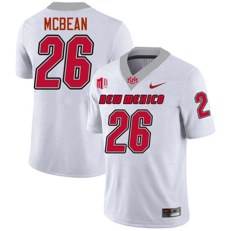 CJ McBean UNM Lobos Jersey,New Mexico Lobos Football Jersey,Uniforms-White